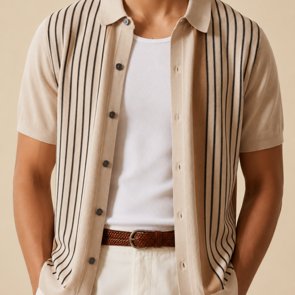 Retro Stripe Knit Shirt - S