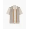 Retro Striped Knit Cardigan - S