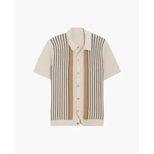 Retro Striped Knit Cardigan - S