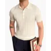 ribbed-knit-polo-shirt-white-s-854 Ribbed Knit Polo Shirt - White / S