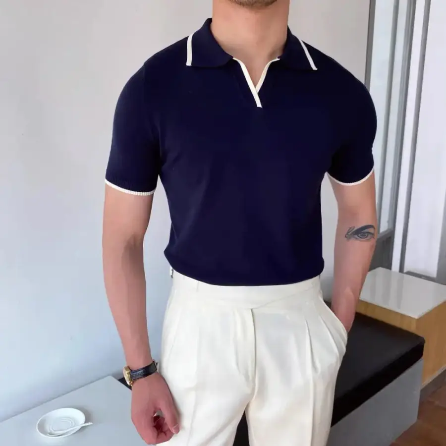 Riviera Contrast Collar Polo - S