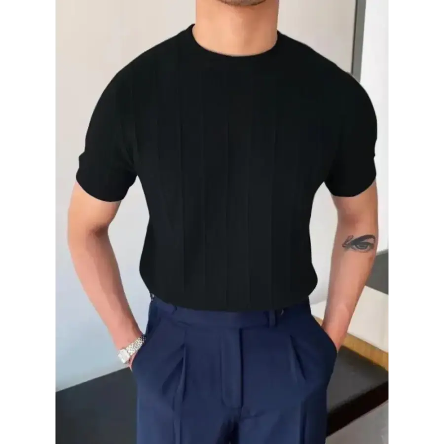 Riviera Knit Tee - Black / S