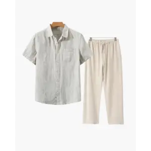 Riviera Linen Set - Beige / Beige / XS