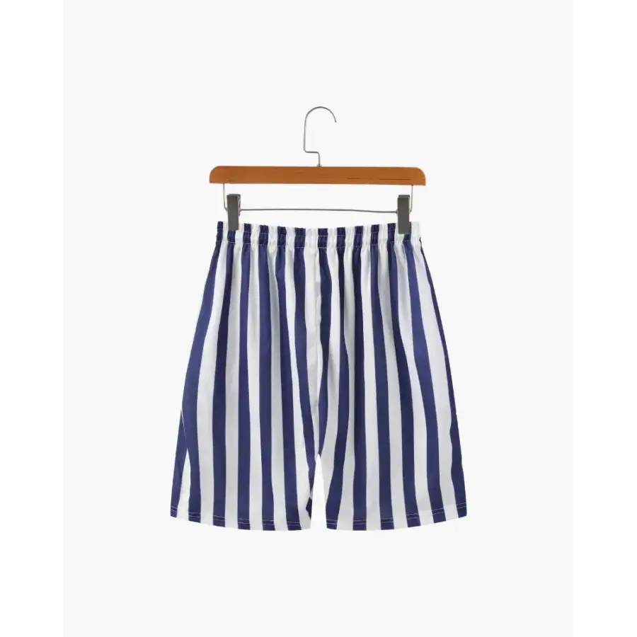 Riviera swim shorts lineup showing available colors and vertical stripe pattern on all styles