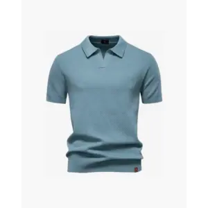 riviera-textured-knit-polo-muted-teal-xs-568 Riviera Textured Knit Polo - Muted Teal / XS