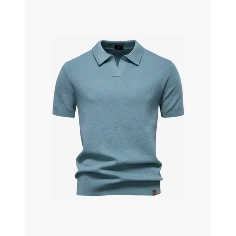 Riviera Textured Knit Polo - Muted Teal / XS