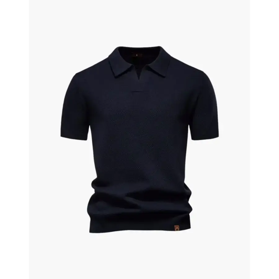 Riviera Textured Knit Polo - Navy / XS