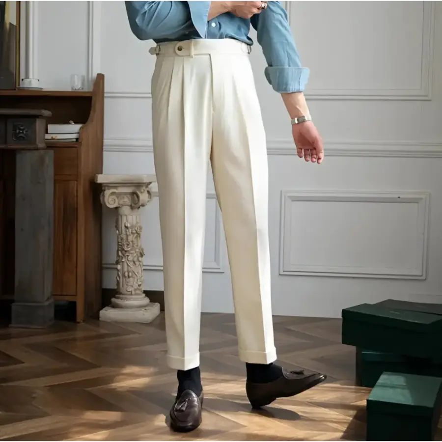 Sartorial Pleated Side-Adjuster Trousers