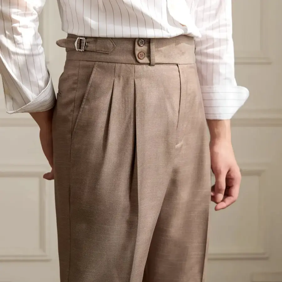 Sartorial Side-Adjuster Trousers - Camel Beige / 28