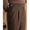 Savile Pleated Wool Trousers - Chestnut / 28