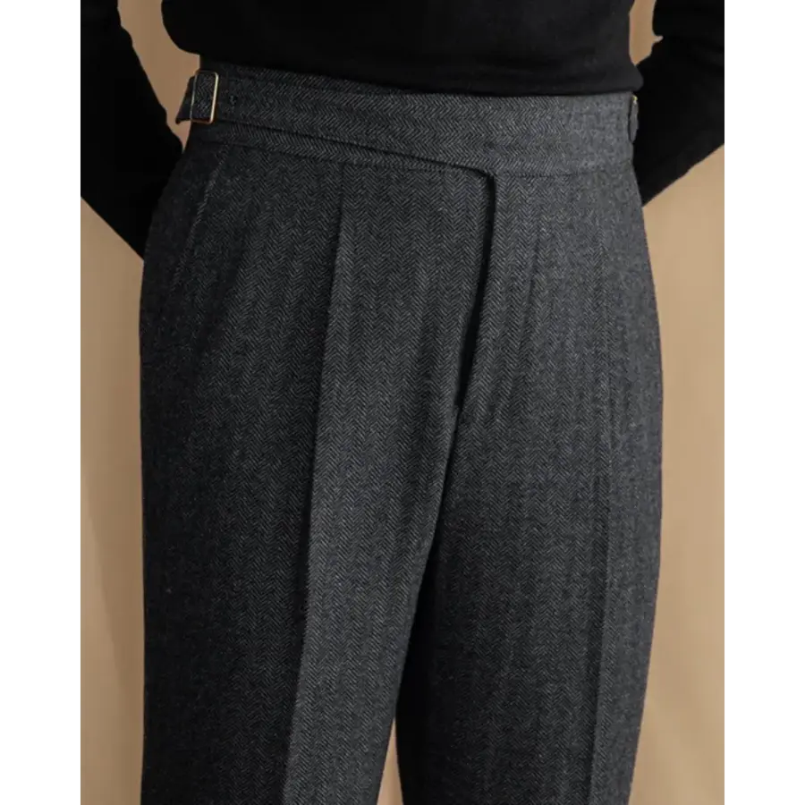 Savile Pleated Wool Trousers - Graphite / 28