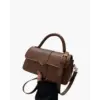 Signature Classic Satchel in cognac brown leather, front view