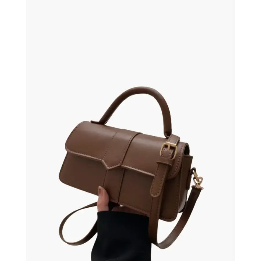 Signature Classic Satchel in cognac brown leather, front view