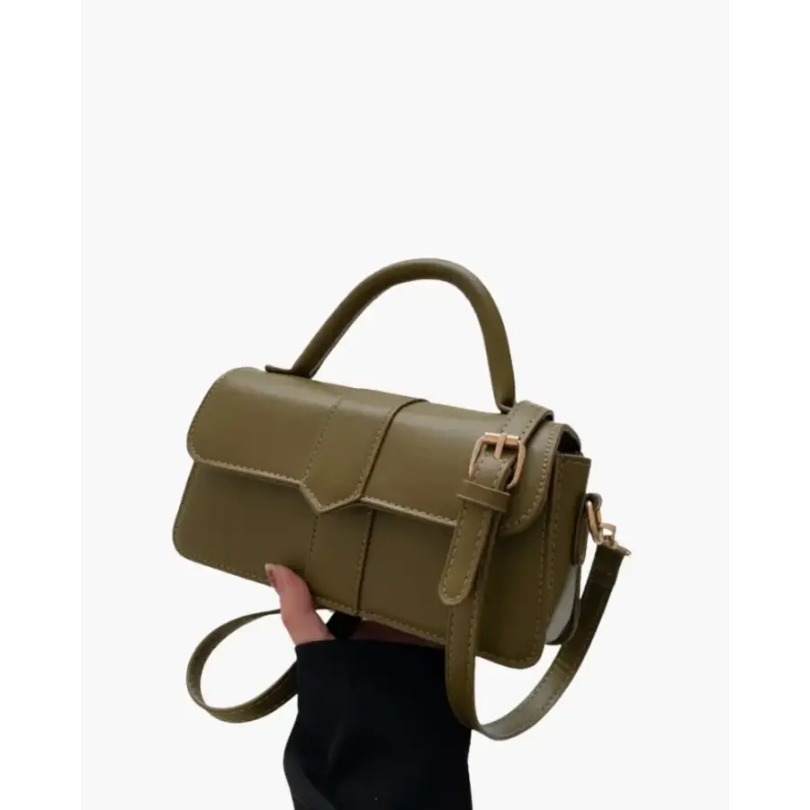 Khaki leather satchel, professional handbag for daily use