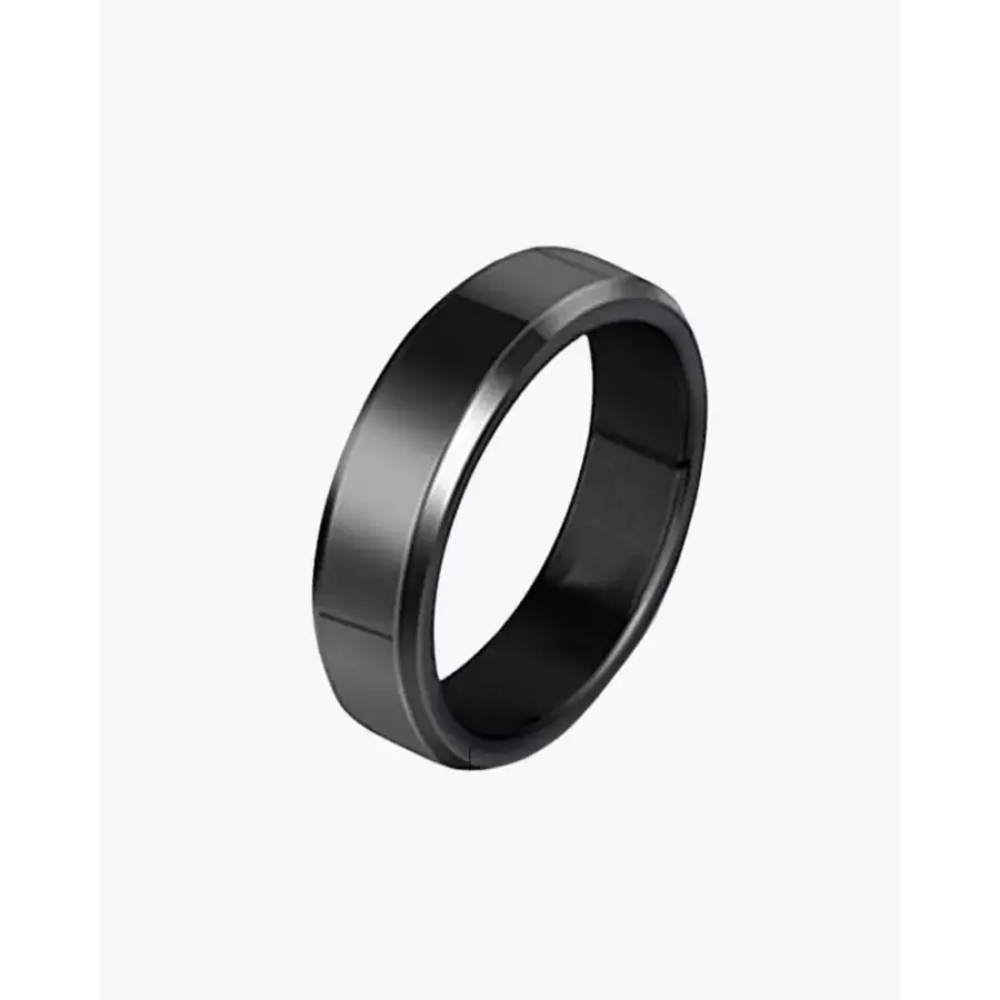 Signature Comfort Ring in matte black finish, size 5, stainless steel dome band