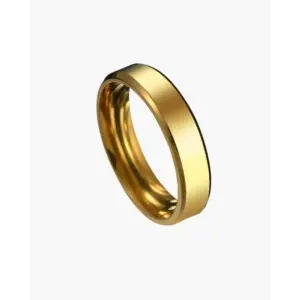 Signature Comfort Ring in polished gold finish, size 5, dome band profile