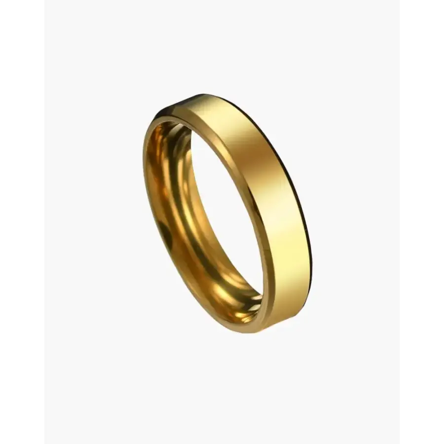 Signature Comfort Ring in polished gold finish, size 5, dome band profile