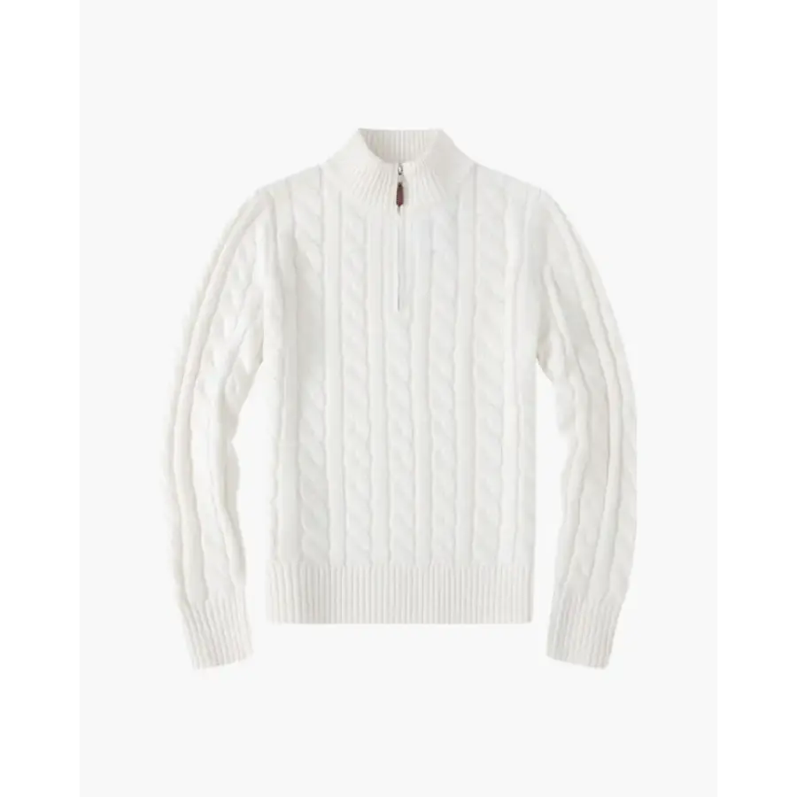 Signature Cotton Half-Zip - White / S