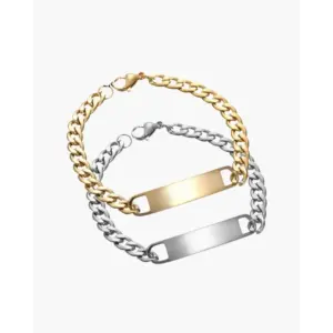 Signature Cuban chain bracelet stainless steel polished finish