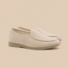 Signature leather loafer in beige, size 38, side profile view