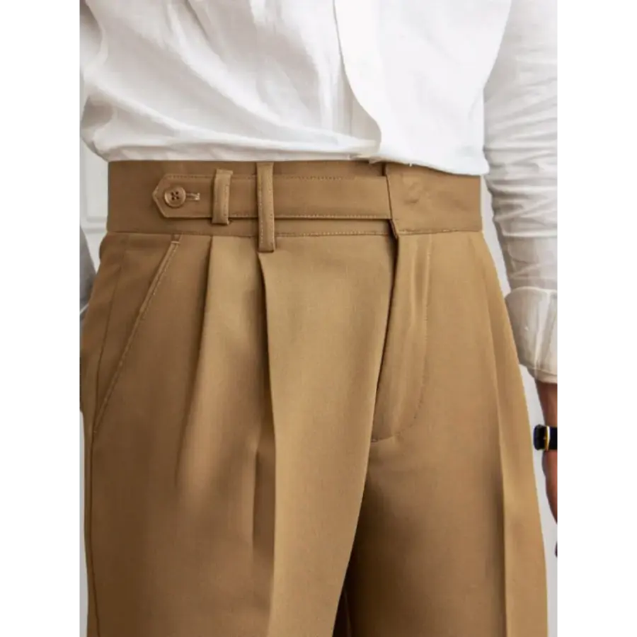 Signature Pleated Trousers - Desert Clay / 28