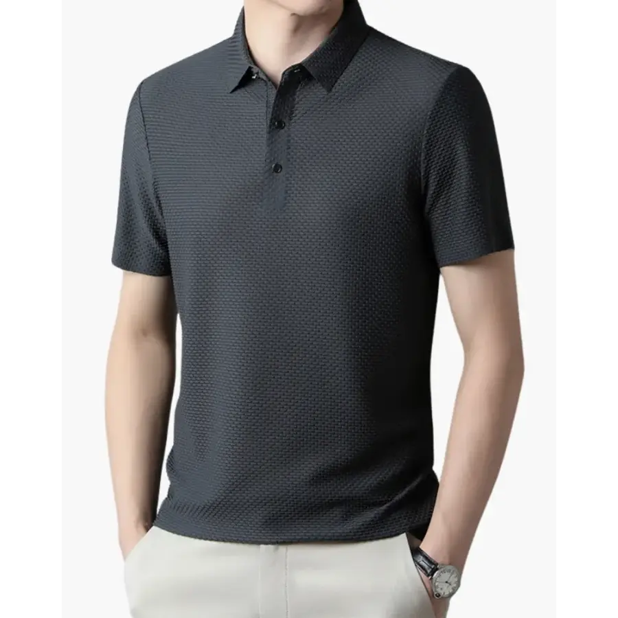 Silken Airflow polo navy blue short sleeve mesh ventilation