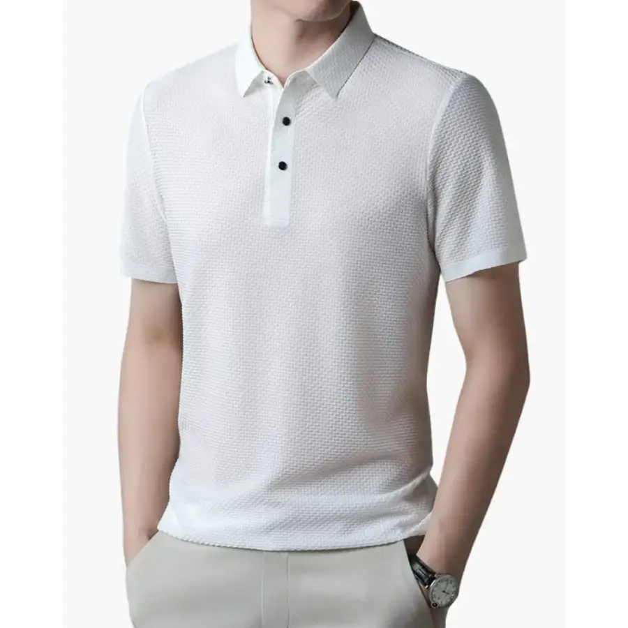 Silken Airflow polo white short sleeve mesh ventilation