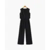 Sleeveless wide-leg jumpsuit Black size small front view tailored silhouette