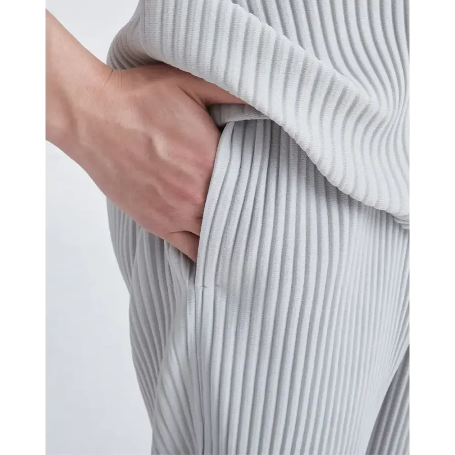 Men's soft ribbed lounge pants black, waistband and drape detail