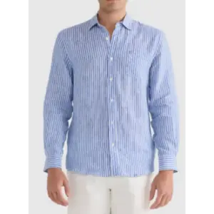 Striped Linen Button-Up Shirt