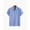 Striped Linen Summer Shirt - Blue / XS