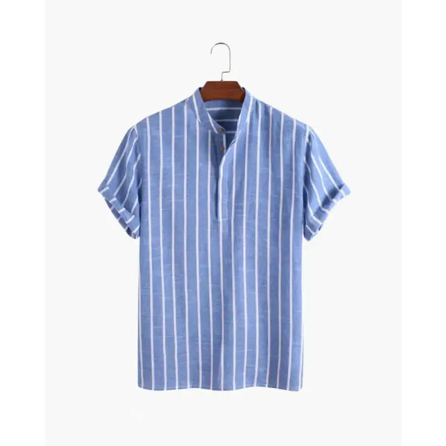 Striped Linen Summer Shirt - Blue / XS