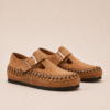 Suede Buckle Clog Shoes - Brown 35