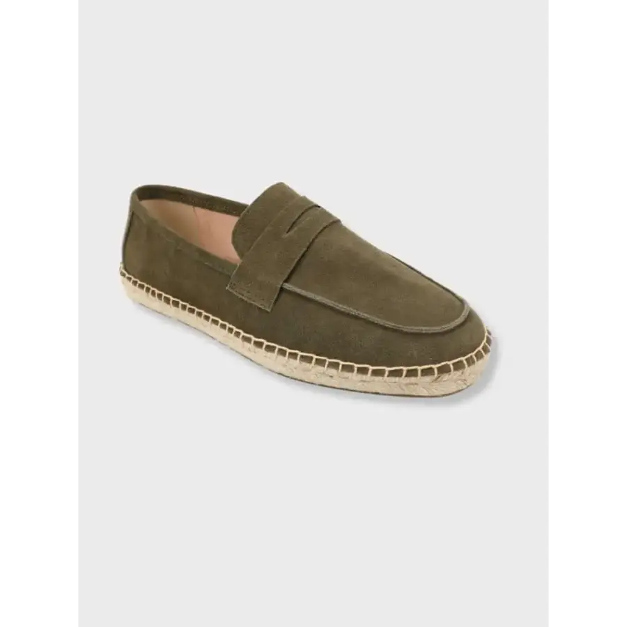 Suede Espadrille Loafers