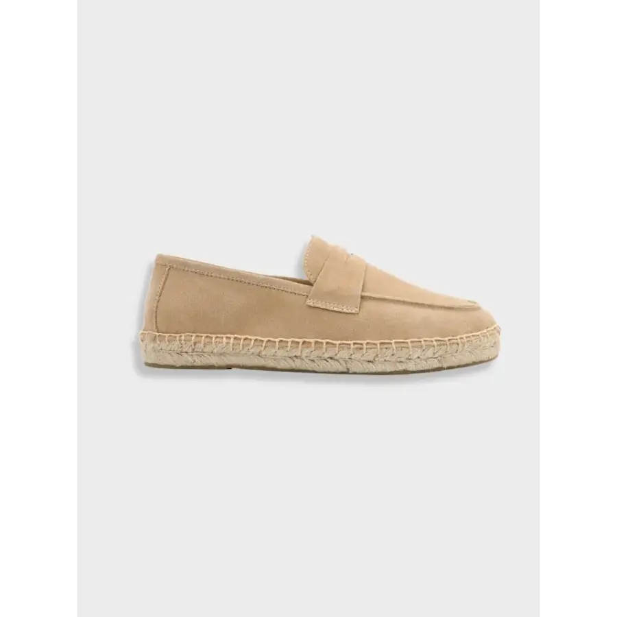 Suede Espadrille Loafers - Beige / 36