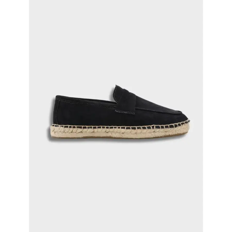 Suede Espadrille Loafers - Black / 36