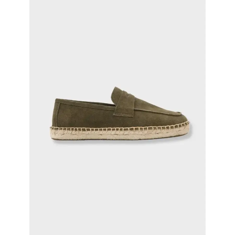 Suede Espadrille Loafers - Green / 36