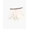 Tailored high-waist white shorts front view, size S