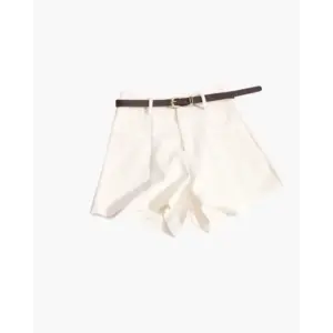 tailored-high-waist-shorts-white-s-605 Tailored high-waist white shorts front view, size S