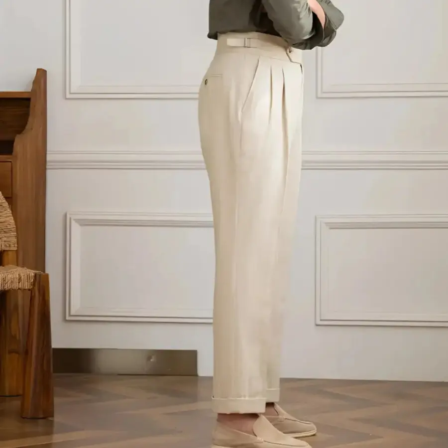 Tailored Linen Blend Trousers