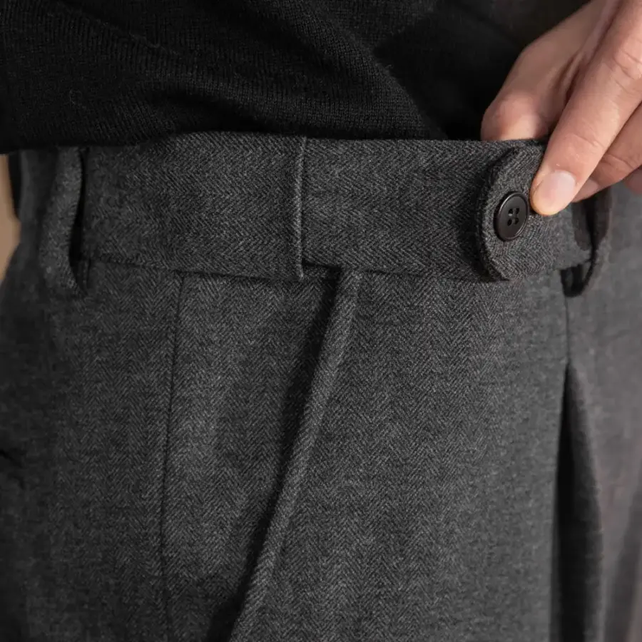 Tailored Wool Pleated Trousers