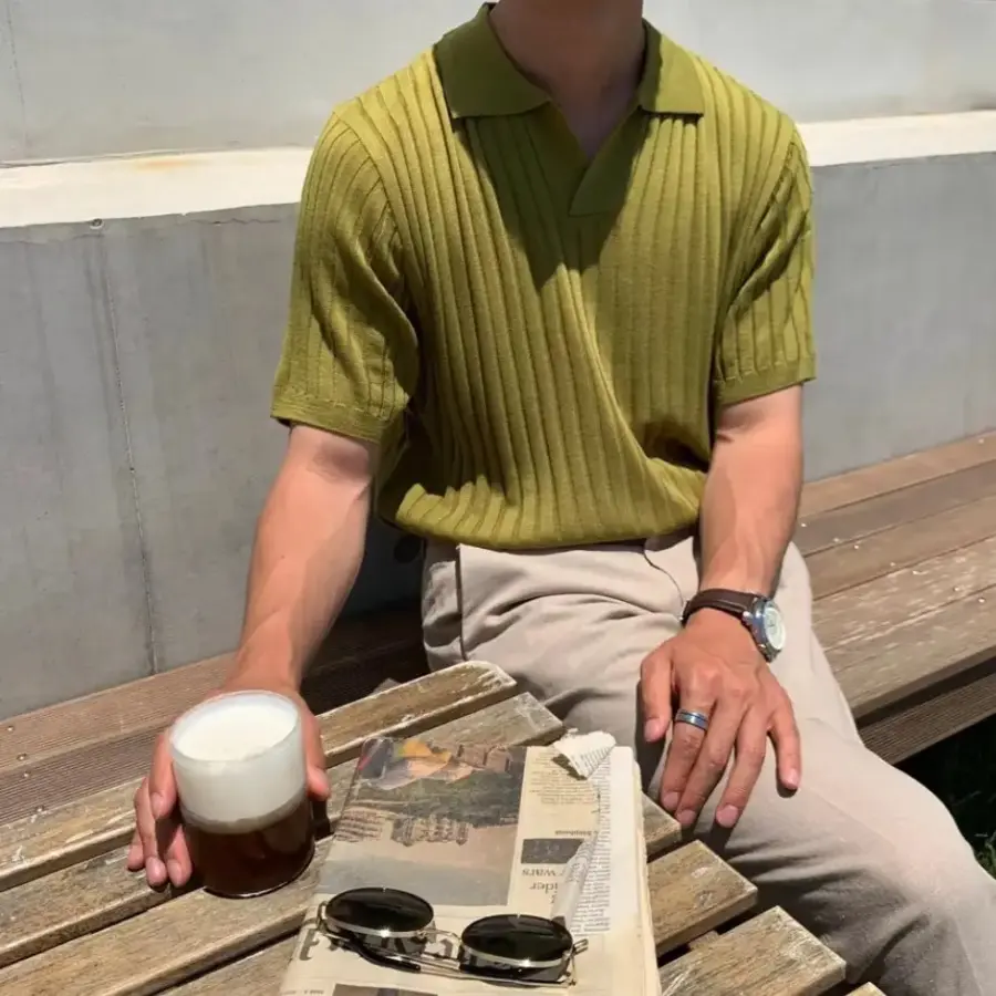 Textured Knit Polo