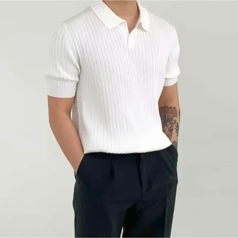 Textured Knit Polo