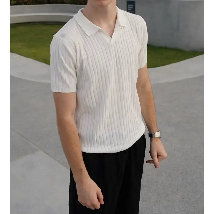 Textured Knit Polo