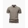 textured-knit-polo-shirt-beige-xs-640 Textured Knit Polo Shirt - Beige / XS