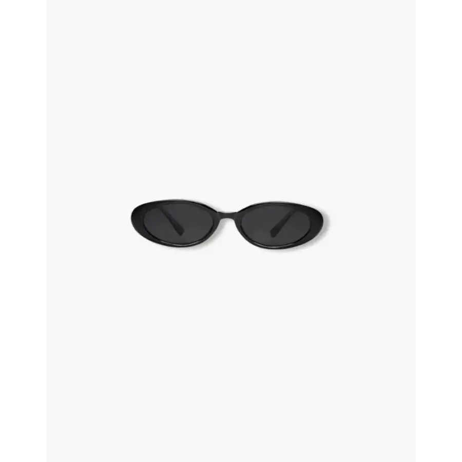 Close-up of oval sunglasses UV-protective tinted lens and frame detail