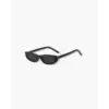 Montelaire Sylvie oval frame sunglasses in black, front view