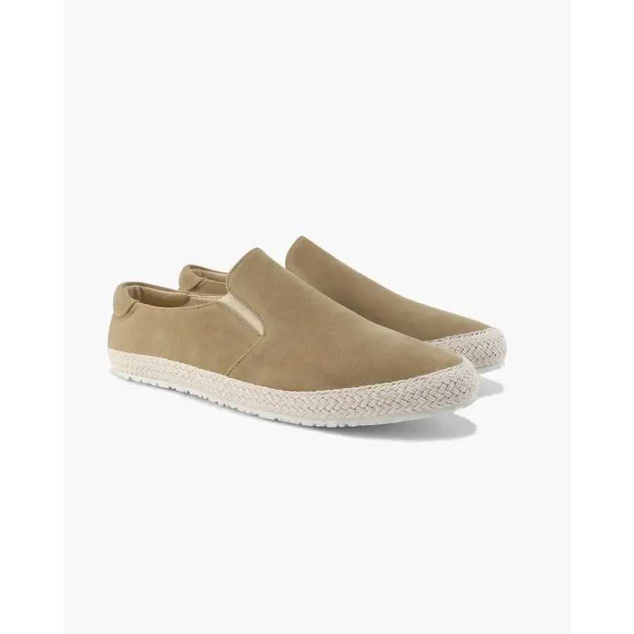 Khaki Riviera espadrille loafer close-up of craftsmanship and rope detail