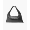 Sculpted Shoulder Bag in Black, front view showing structured form and reinforced handles