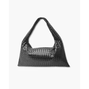 Sculpted Shoulder Bag in Black, front view showing structured form and reinforced handles